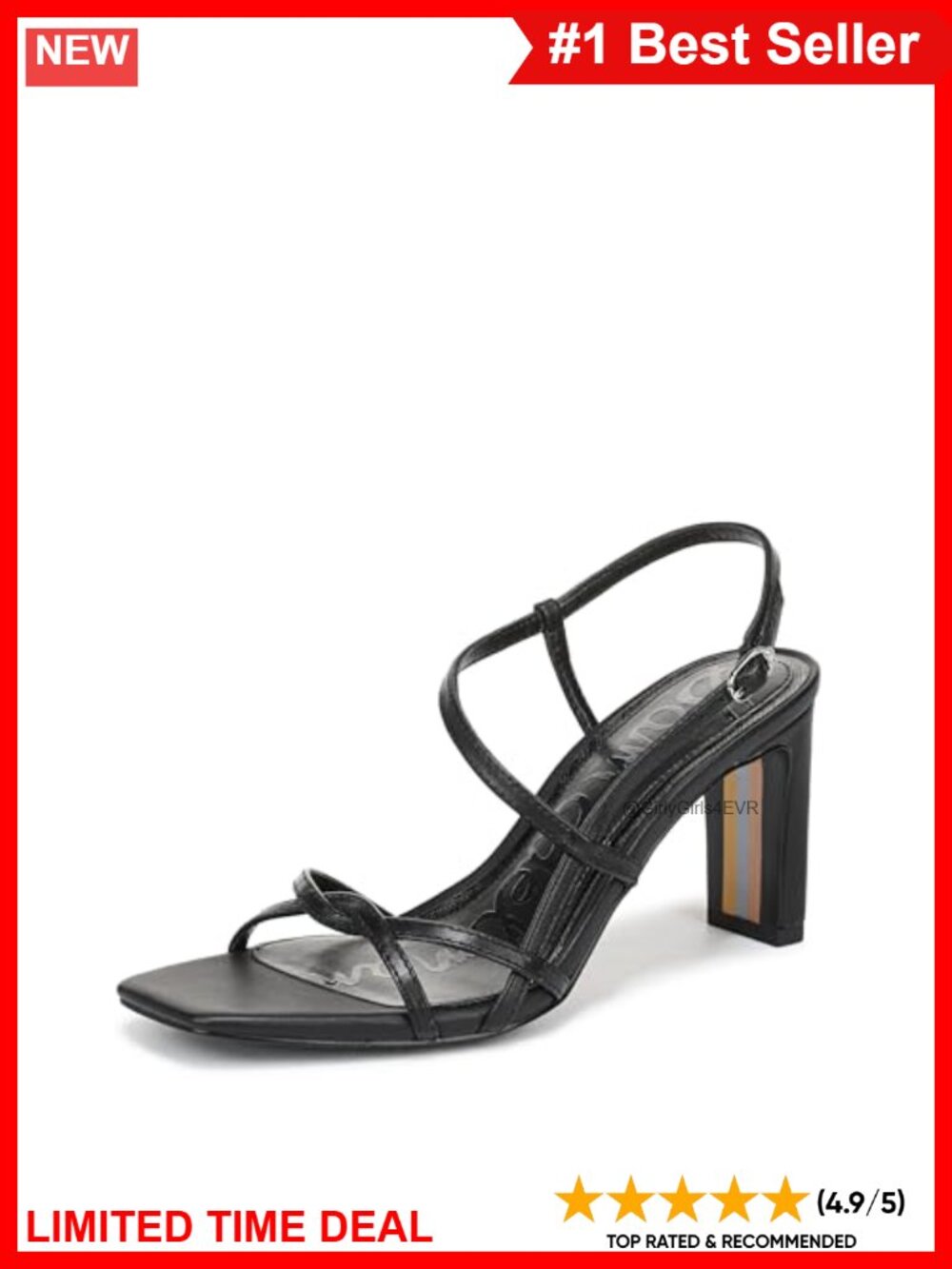 Sam Edelman Elissa Heeled Sandals Leather 3 Inch Open Toe Block Heel